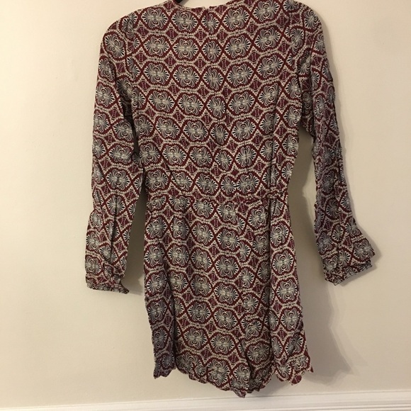 JULY 4th Navy & Burgundy Floral Lace Up Romper - Picture 7 of 7